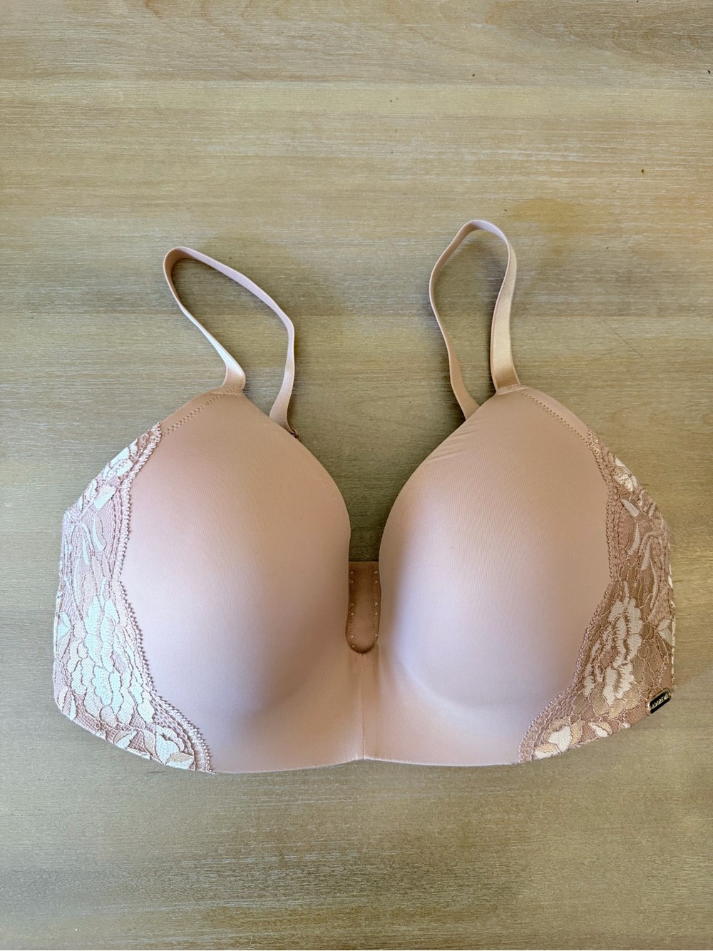 Adore Me Molded Contour Bra Lace Sides Full Support, Cafe, Sz 36DDD, NWT